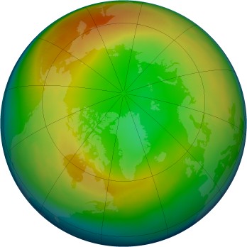 Arctic ozone map for 1997-02